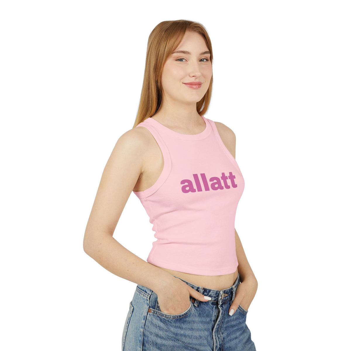 Women's "allat" Micro Rib Racer Tank Top