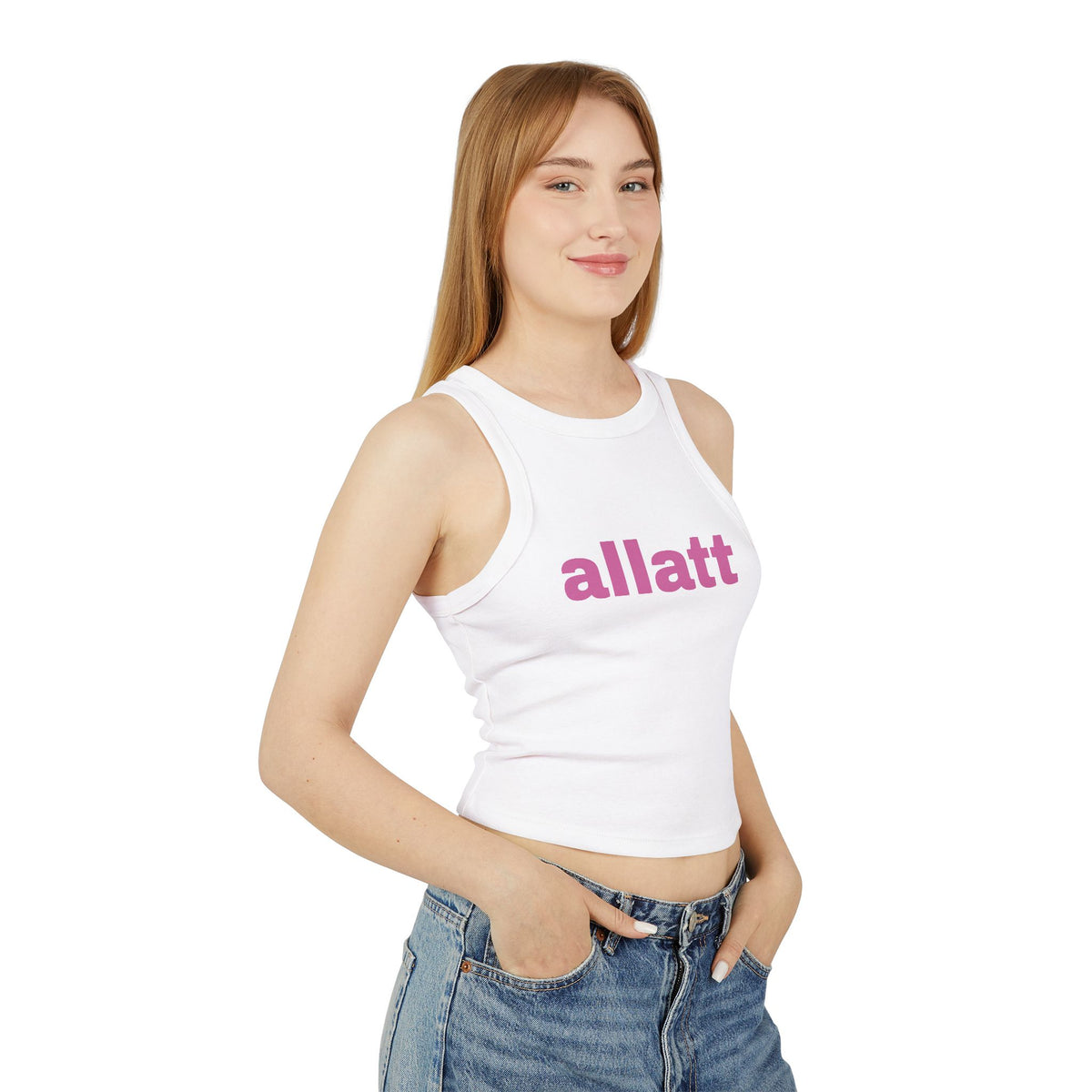 Women's "allat" Micro Rib Racer Tank Top