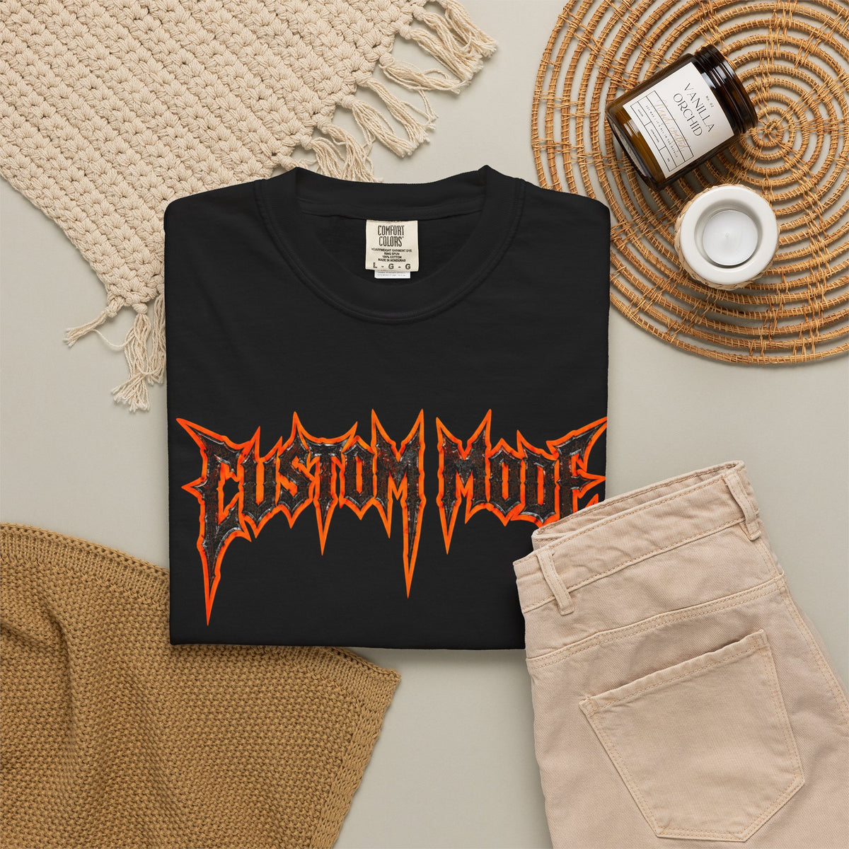 “Custom Mode “ Gothic Words T Shirt