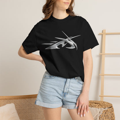 DOPAMINE Back Print T-shirt | Abstract Metallic Tribal Front Design