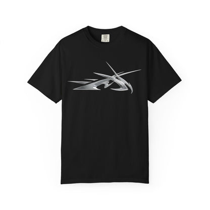 DOPAMINE Back Print T-shirt | Abstract Metallic Tribal Front Design