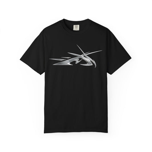 DOPAMINE Back Print T-shirt | Abstract Metallic Tribal Front Design