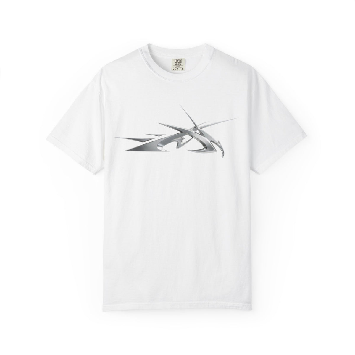 DOPAMINE Back Print T-shirt | Abstract Metallic Tribal Front Design
