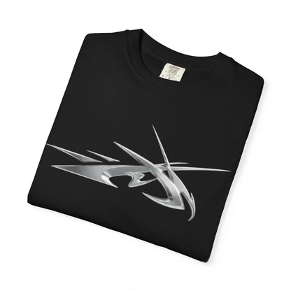 DOPAMINE Back Print T-shirt | Abstract Metallic Tribal Front Design