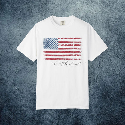 Distressed American Flag Freedom T-Shirt | Vintage USA Stars Stripes